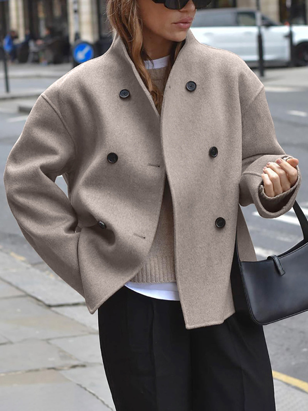 Deedee | Double-Breasted Stand-Collar Jacket