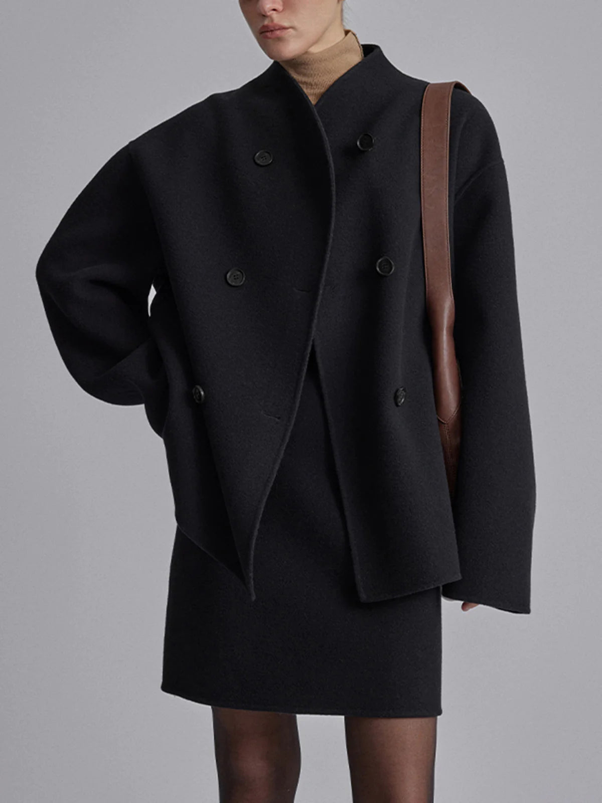 Deedee | Double-Breasted Stand-Collar Jacket