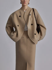 Deedee | Double-Breasted Stand-Collar Jacket