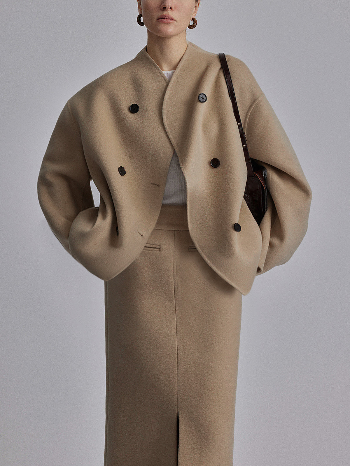 Deedee | Double-Breasted Stand-Collar Jacket