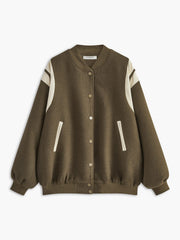 Winona | Contrast-Panel Varsity Jacket