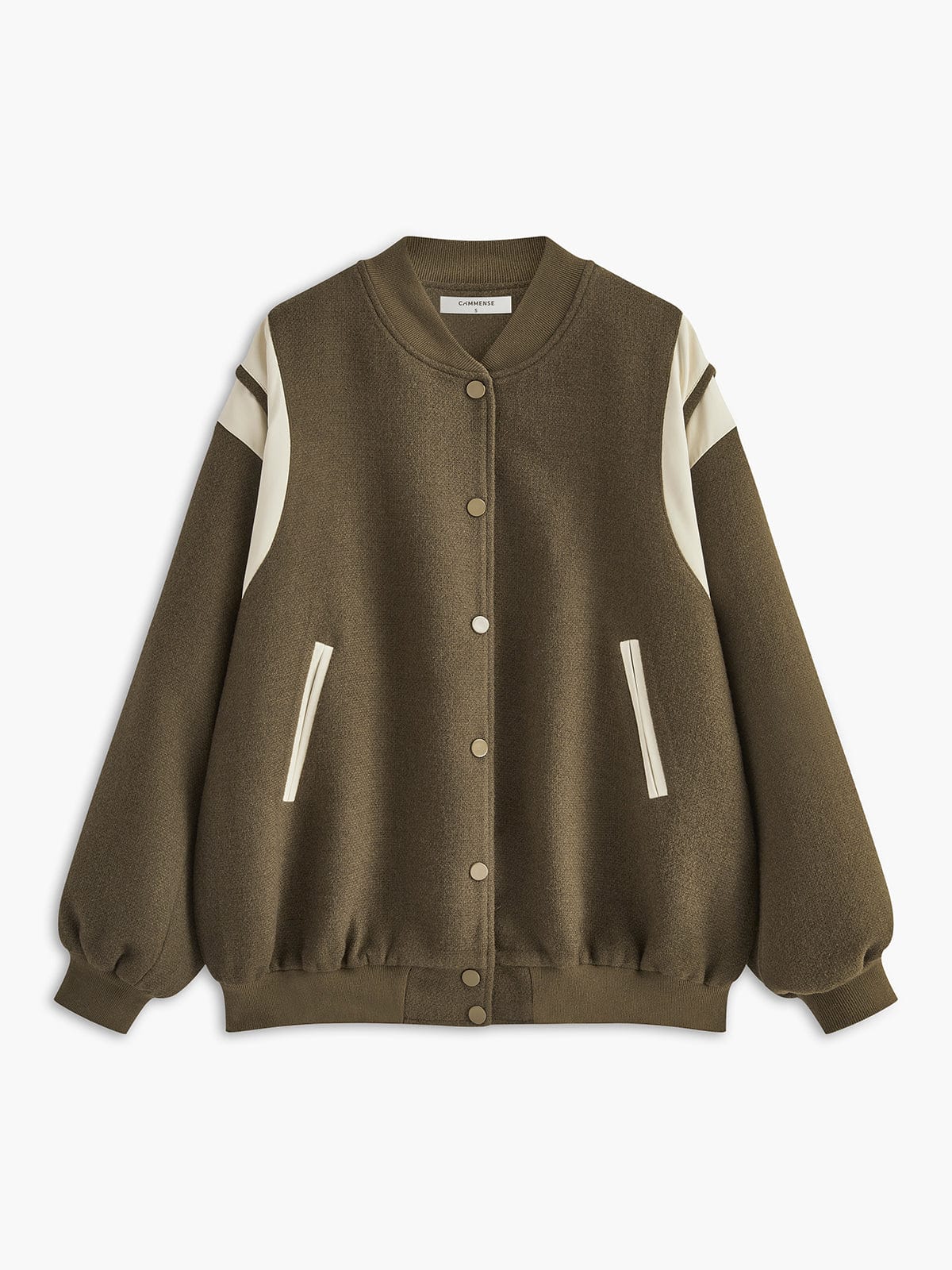 Winona | Contrast-Panel Varsity Jacket