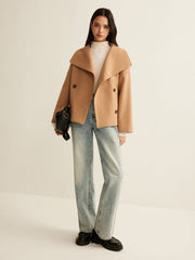 Maryellen | Wide-Collar Button Jacket