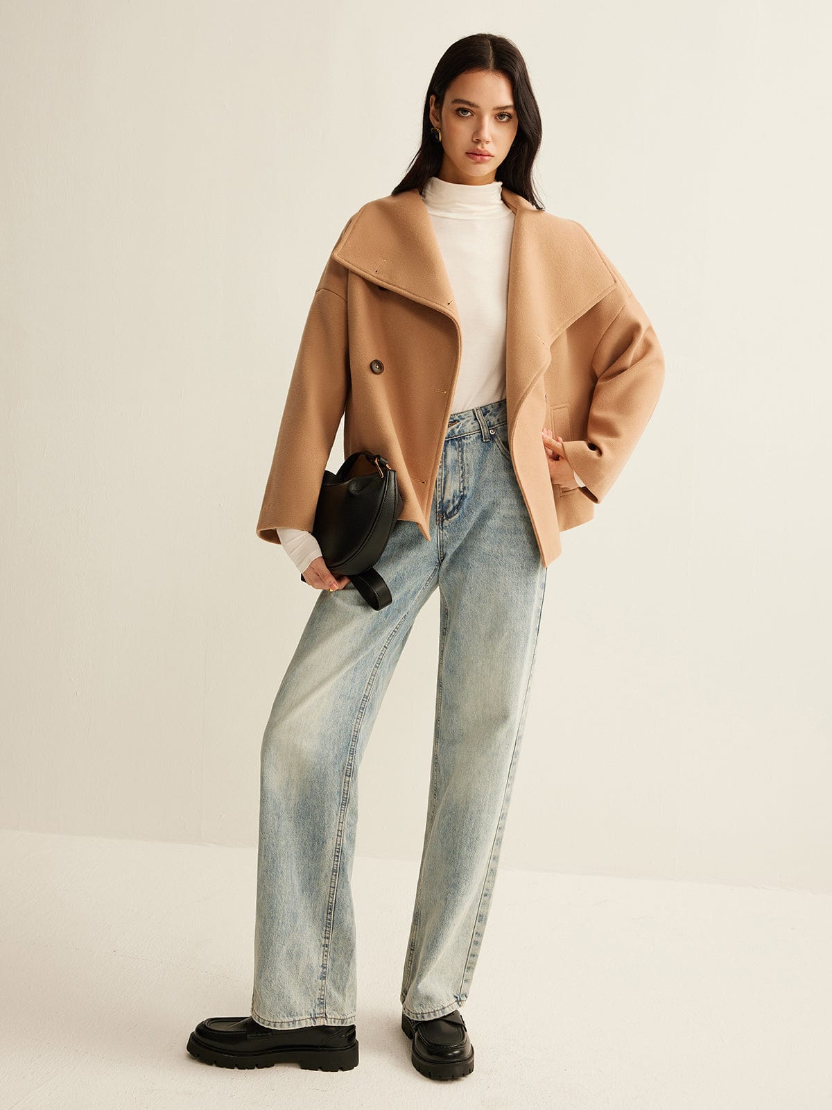 Maryellen | Wide-Collar Button Jacket