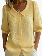 Vanetta | Floral Rounded-Collar Shirt