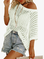 Marquitta | Wide-Neck Open-Knit Jumper