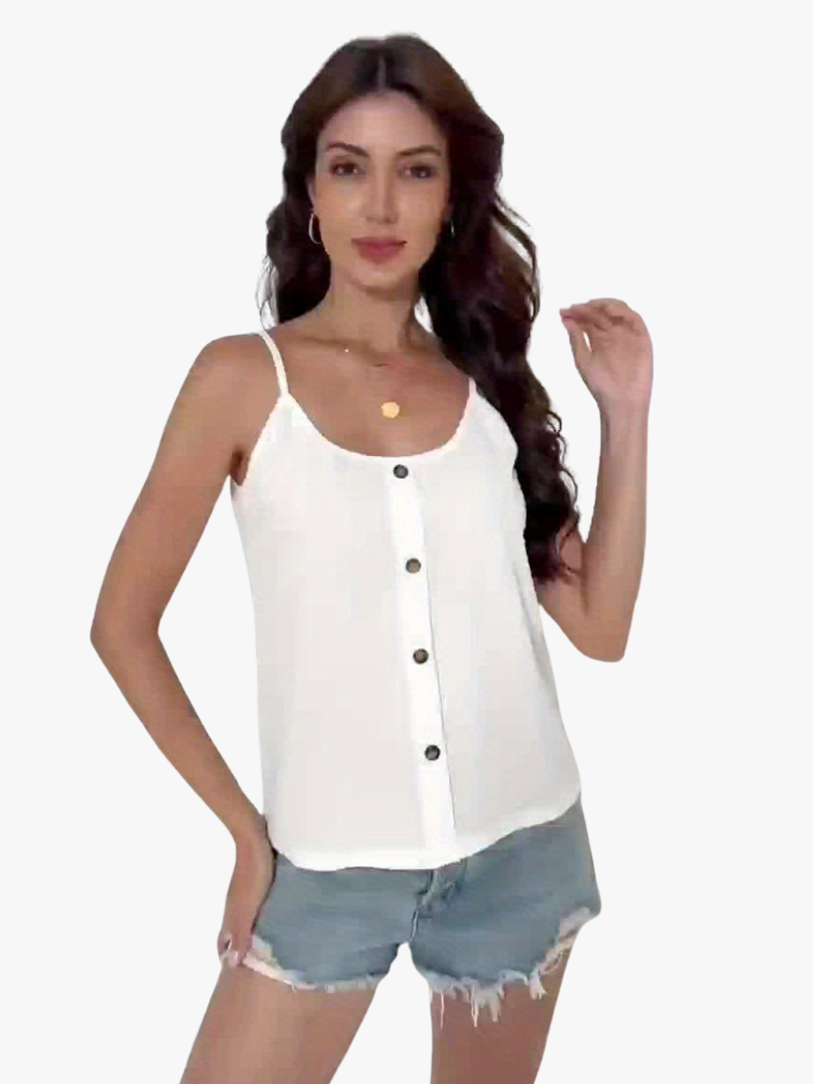 Brandice | Button-Front Strappy Top