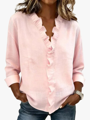 Solveig | Ruffle-Placket Blouse