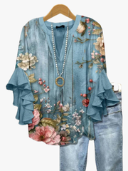 Ardyce | Printed Ruffle-Sleeve Blouse