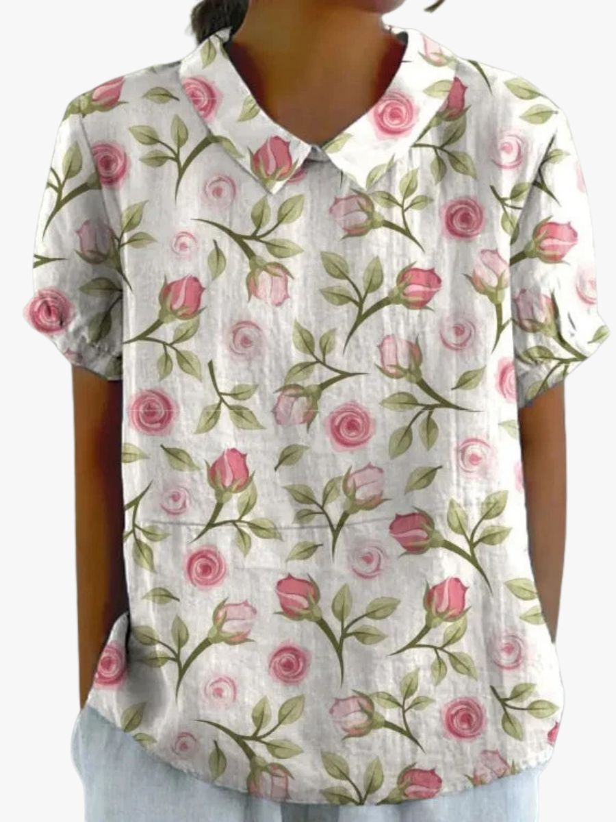 Maymie | Floral Rounded-Collar Shirt