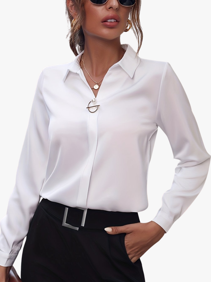 Liddie | Collared Long-Sleeve Blouse