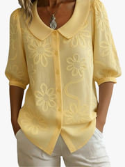 Vanetta | Floral Rounded-Collar Shirt