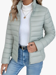 Karly | Round-Neck Quilted Zip Jacket