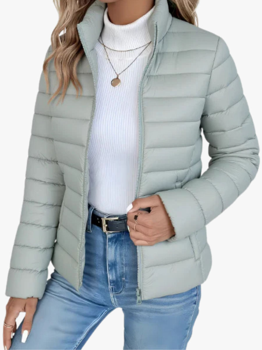Karly | Round-Neck Quilted Zip Jacket