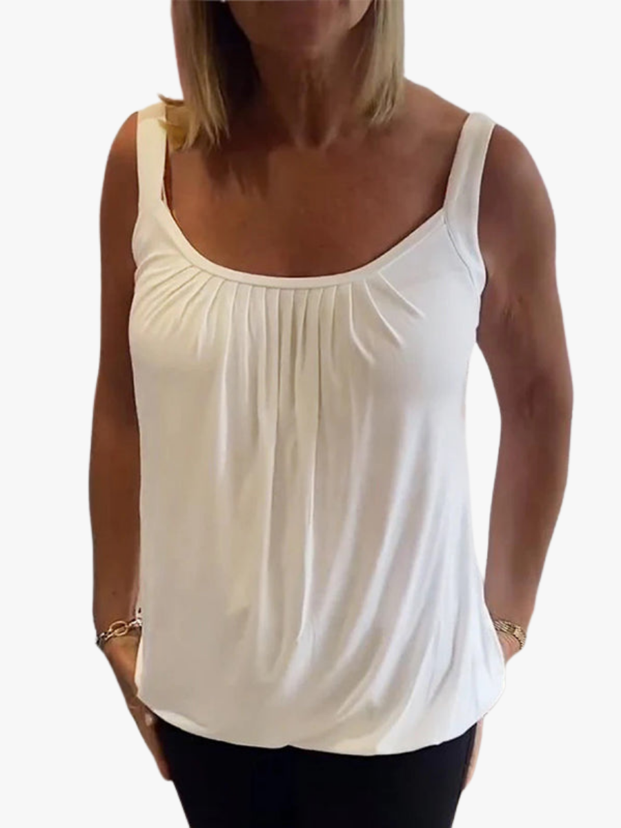 Deangela | Gathered Scoop-Neck Top