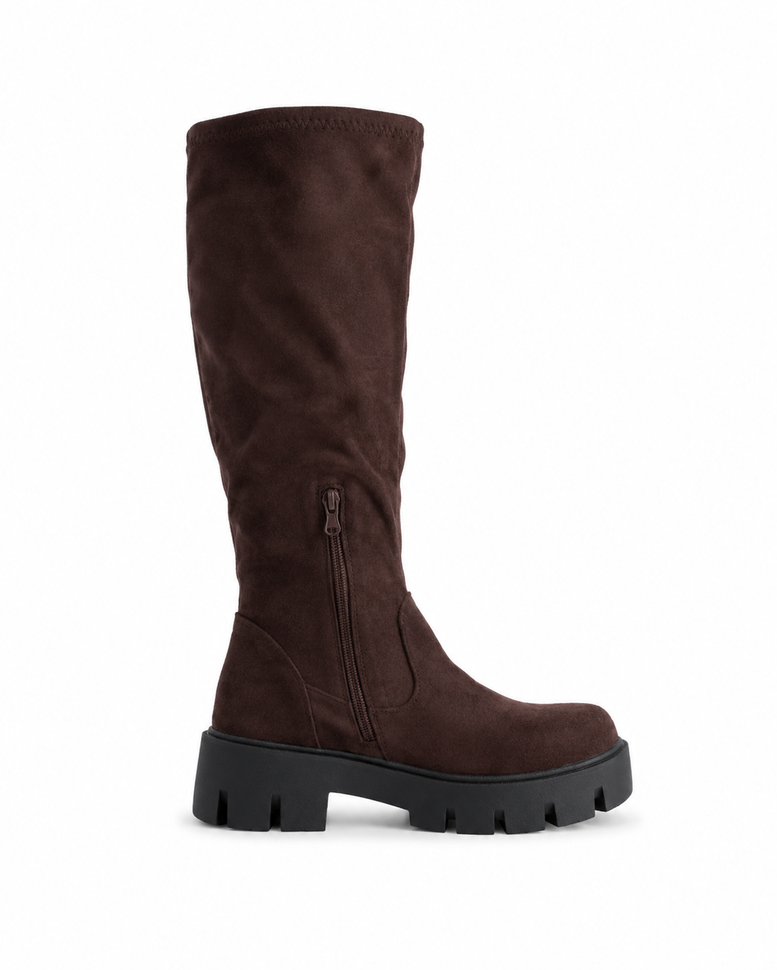 Domitilla stretch-shaft platform boots in brown