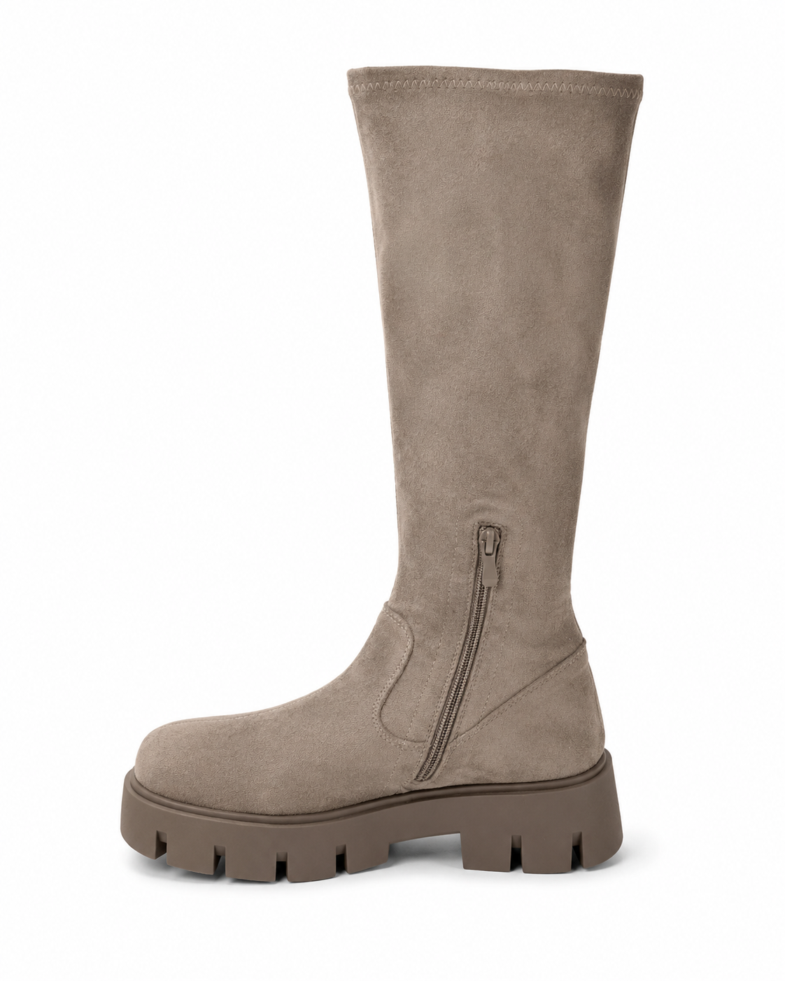 Domitilla stretch-shaft platform boots in tan