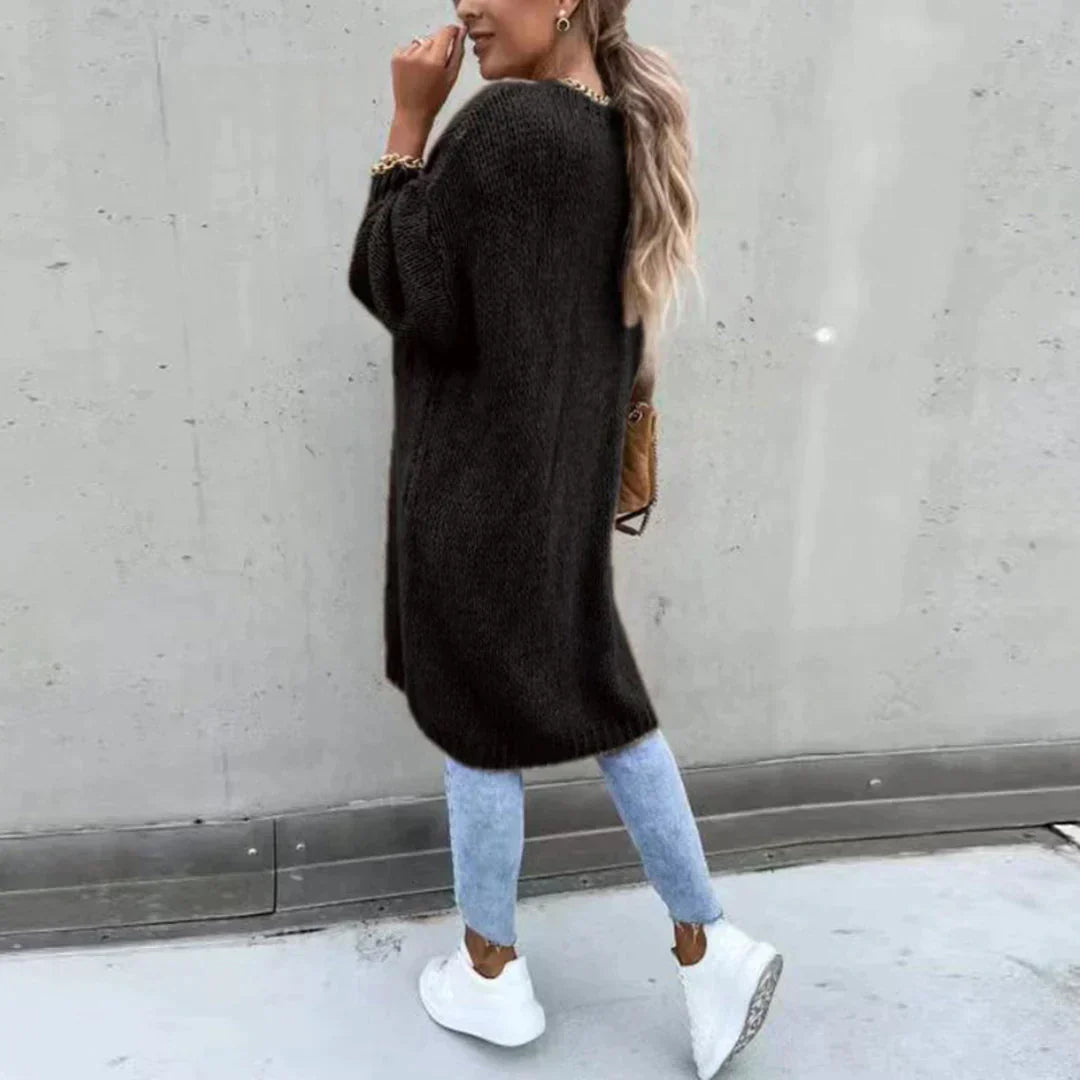 Nicolina | Open-Front Long Cardigan