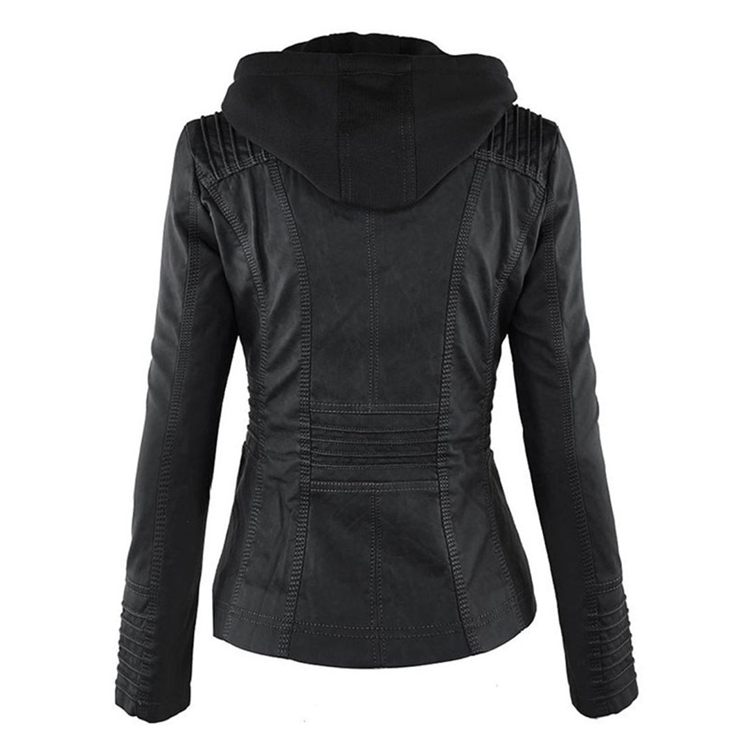 Melangell | Water-Repellent Hooded Zip Jacket in Khaki