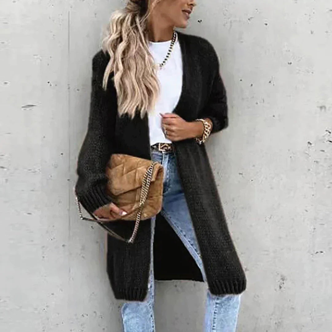 Nicolina | Open-Front Long Cardigan
