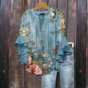 Ardyce | Printed Ruffle-Sleeve Blouse
