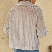 Merryn | Plush Fleece Lightweight Jacket in Beige