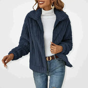 Merryn | Plush Fleece Lightweight Jacket in Beige