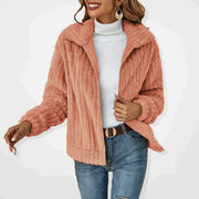 Merryn | Plush Fleece Lightweight Jacket in Beige