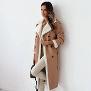 Darcie | Contrast-Collar Long Coat