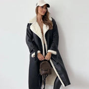 Darcie | Contrast-Collar Long Coat