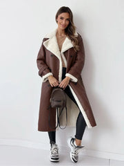 Darcie | Contrast-Collar Long Coat