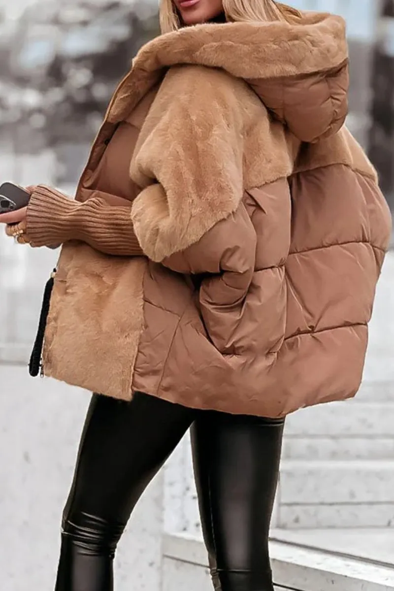 Almeda | Hooded Mixed-Texture Jacket