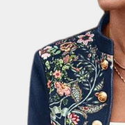 Ketevan | Vintage Floral Embroidered Blazer in Blue
