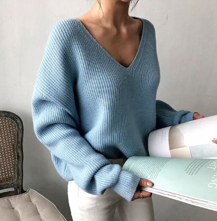 Clarabelle | V-Neck Ribbed Jumper