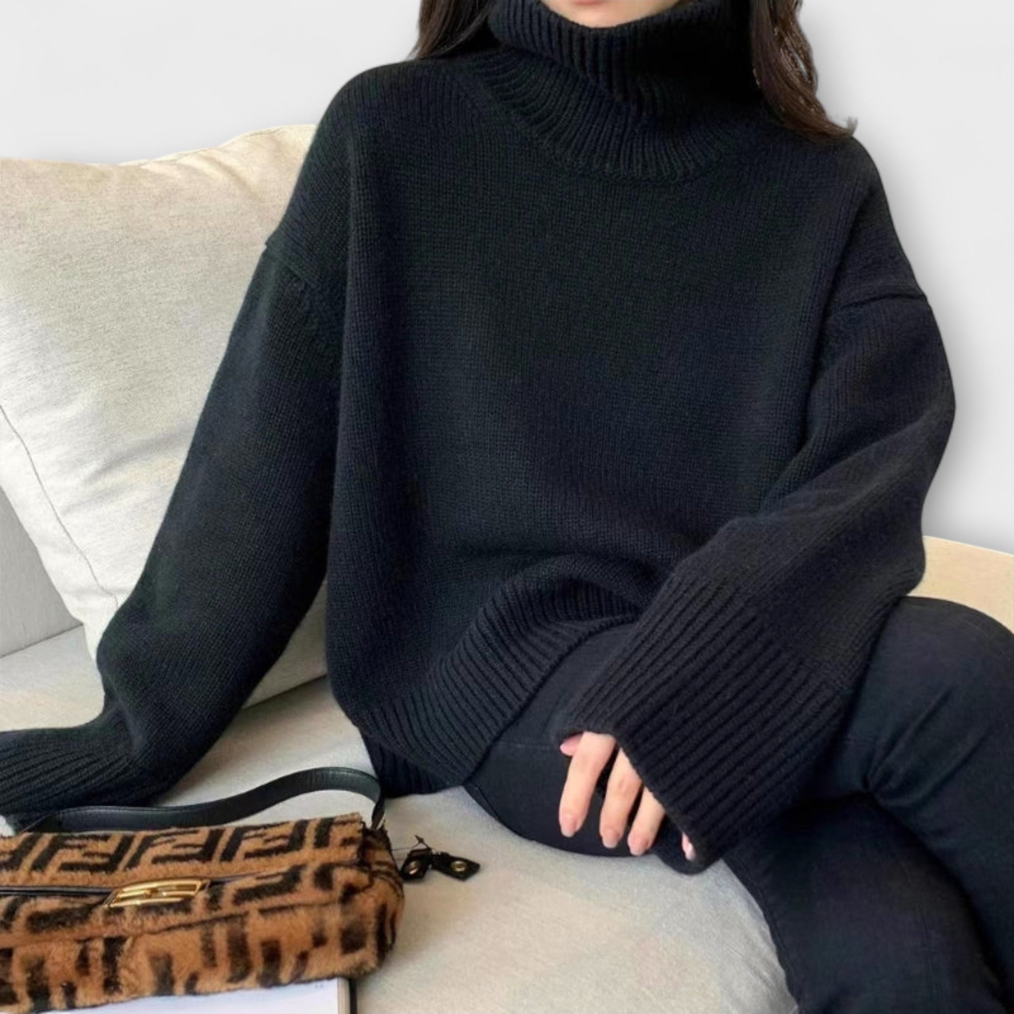 Mera | Cream Cashmere Turtleneck Jumper