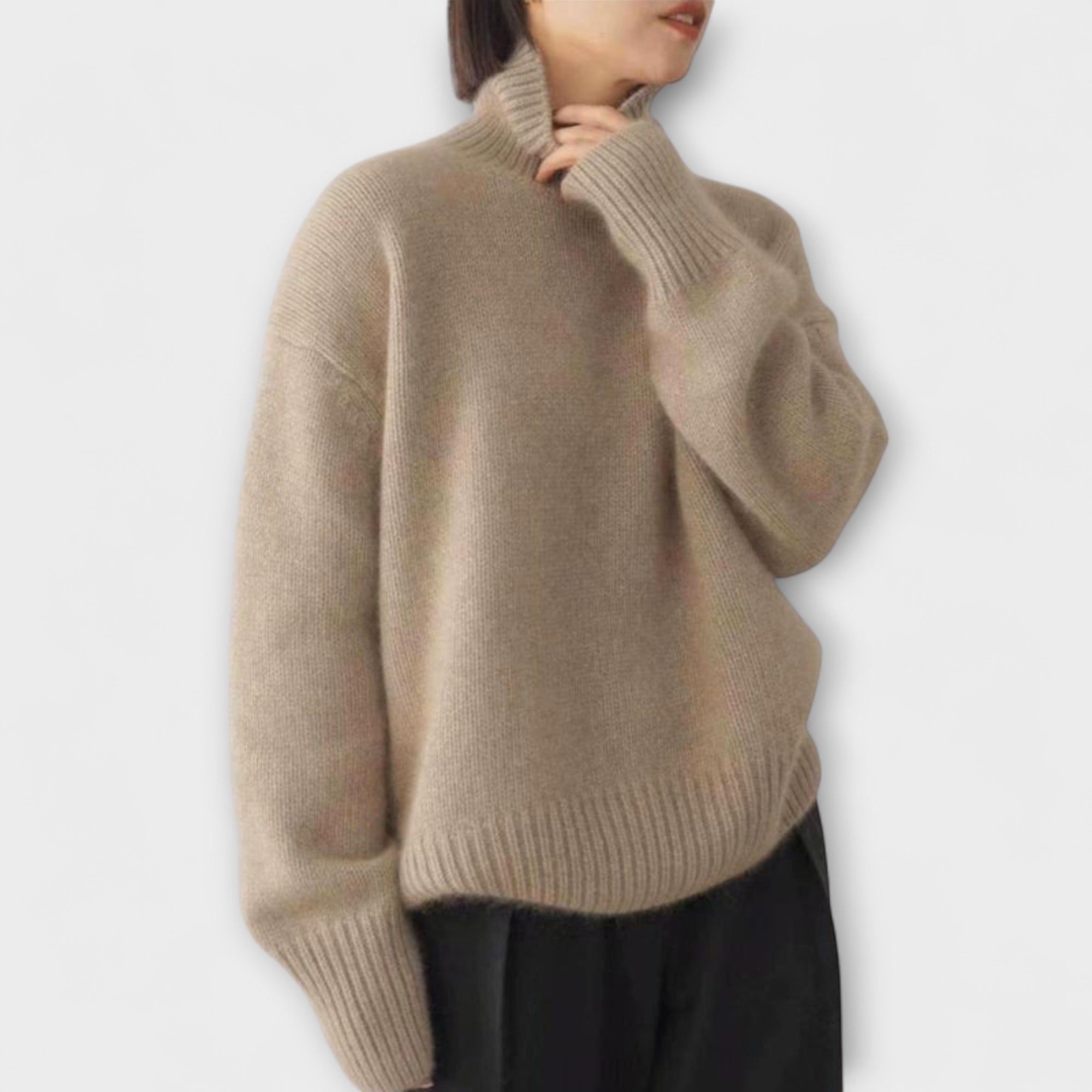 Mera | Cream Cashmere Turtleneck Jumper