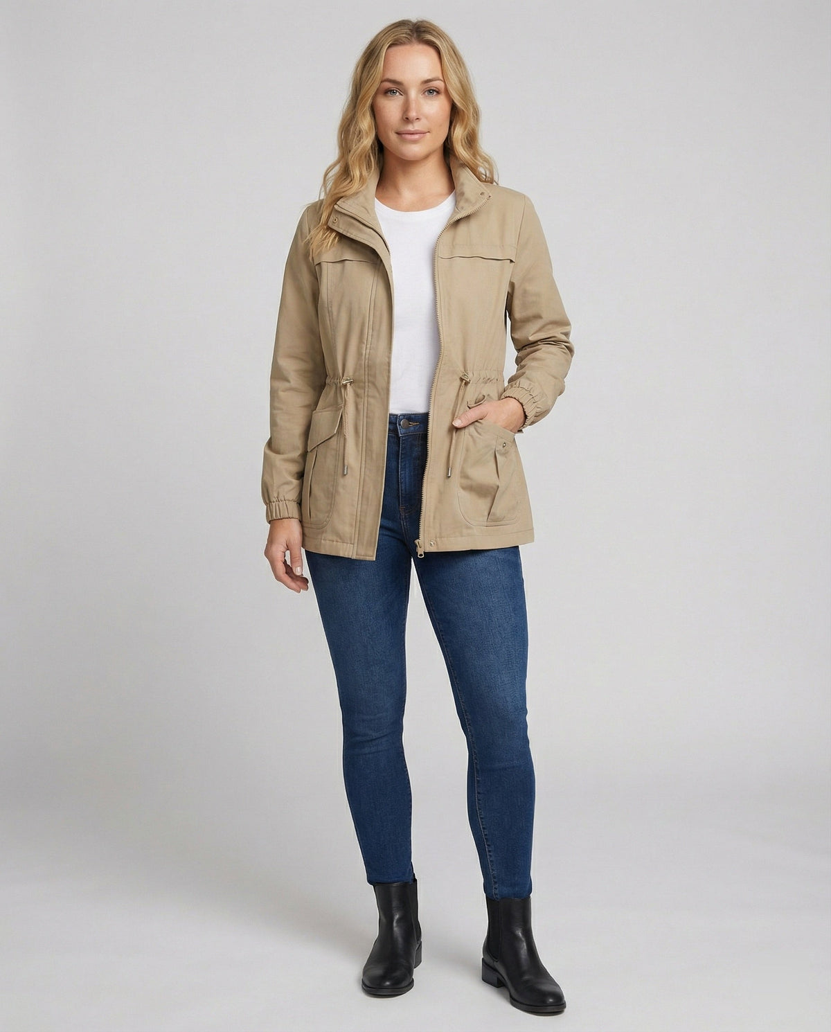 Janeth | Drawstring Utility Zip Jacket