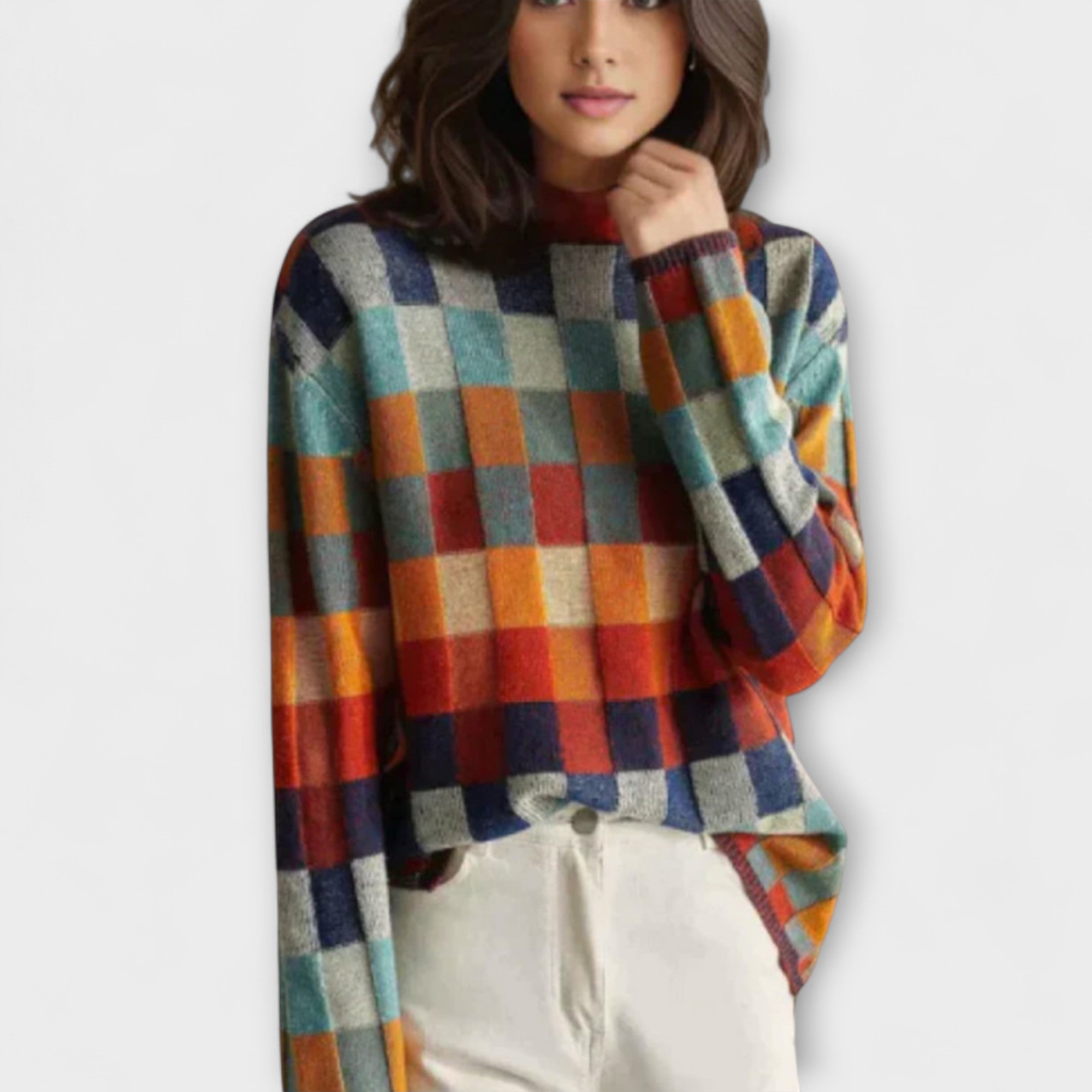 URSULA | LONG-SLEEVE COLLARED ROLL-NECK JUMPER