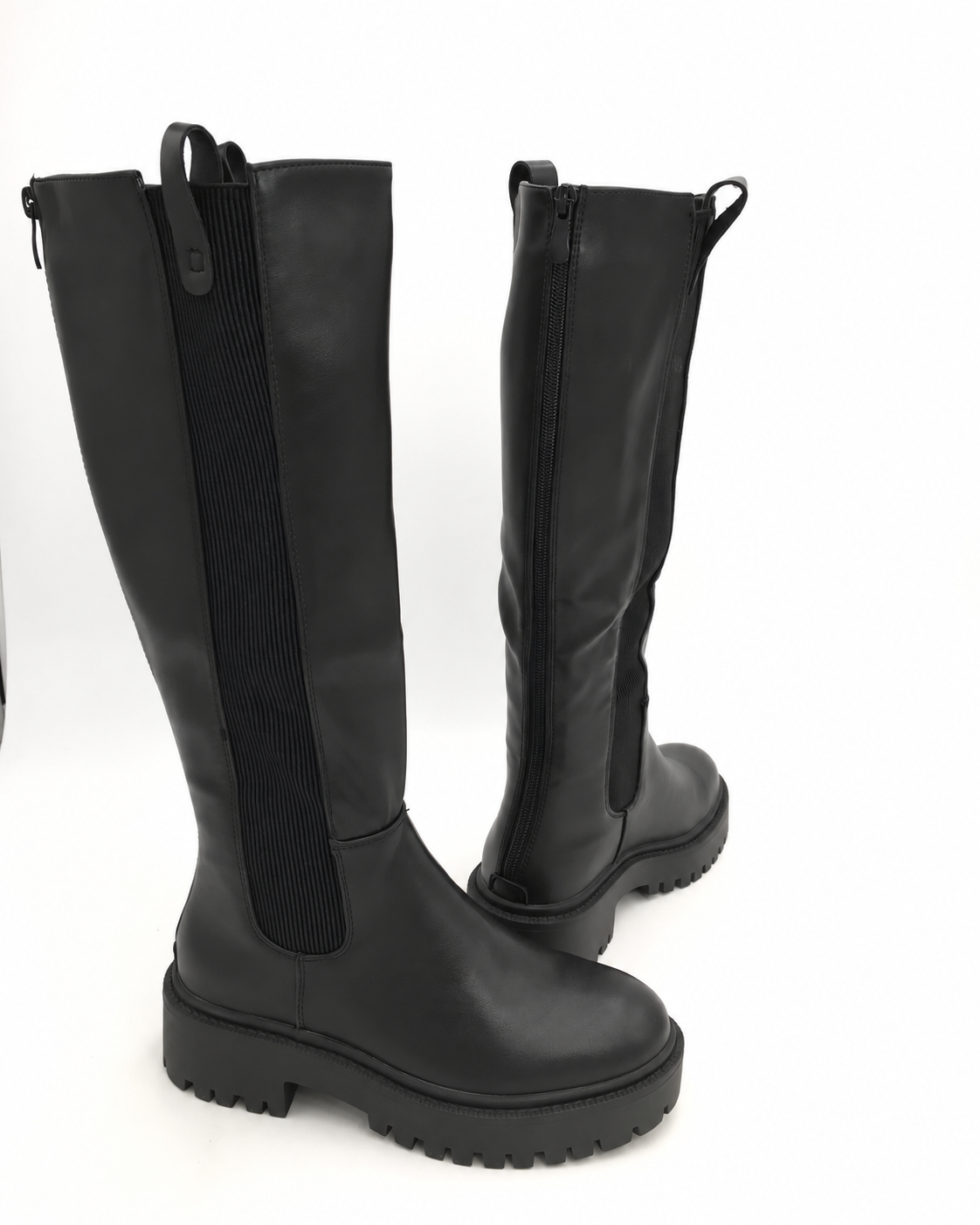 Clarimond chunky-sole stretch boots in black
