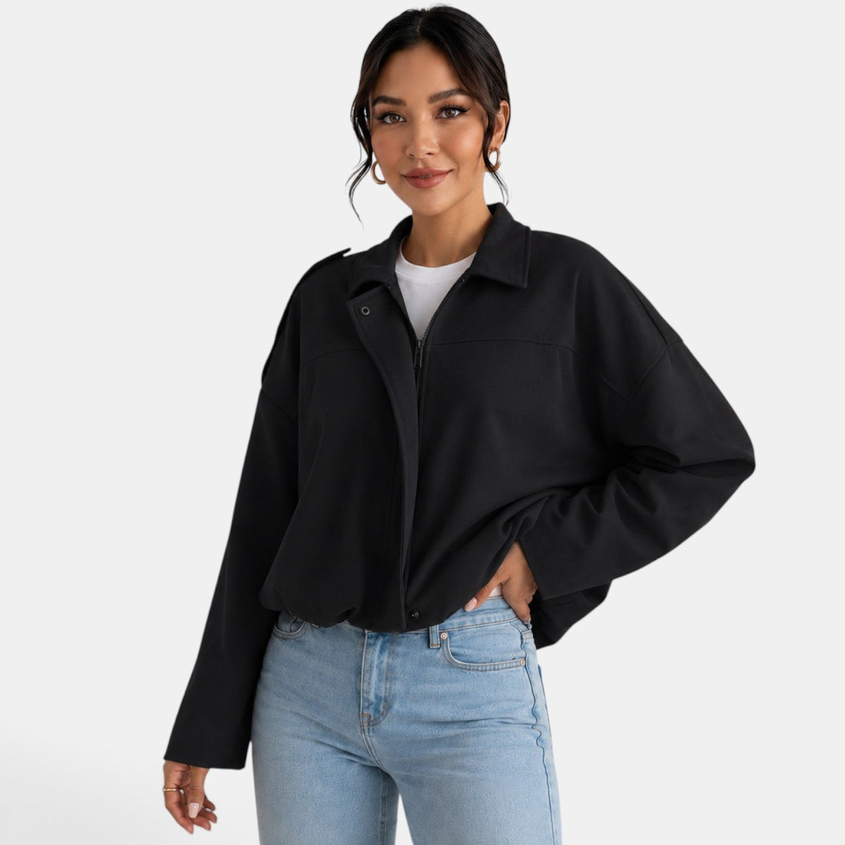 Lashonda | Collared Zip Jacket