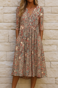 HARLOW | V-NECK FLOWING DRESS