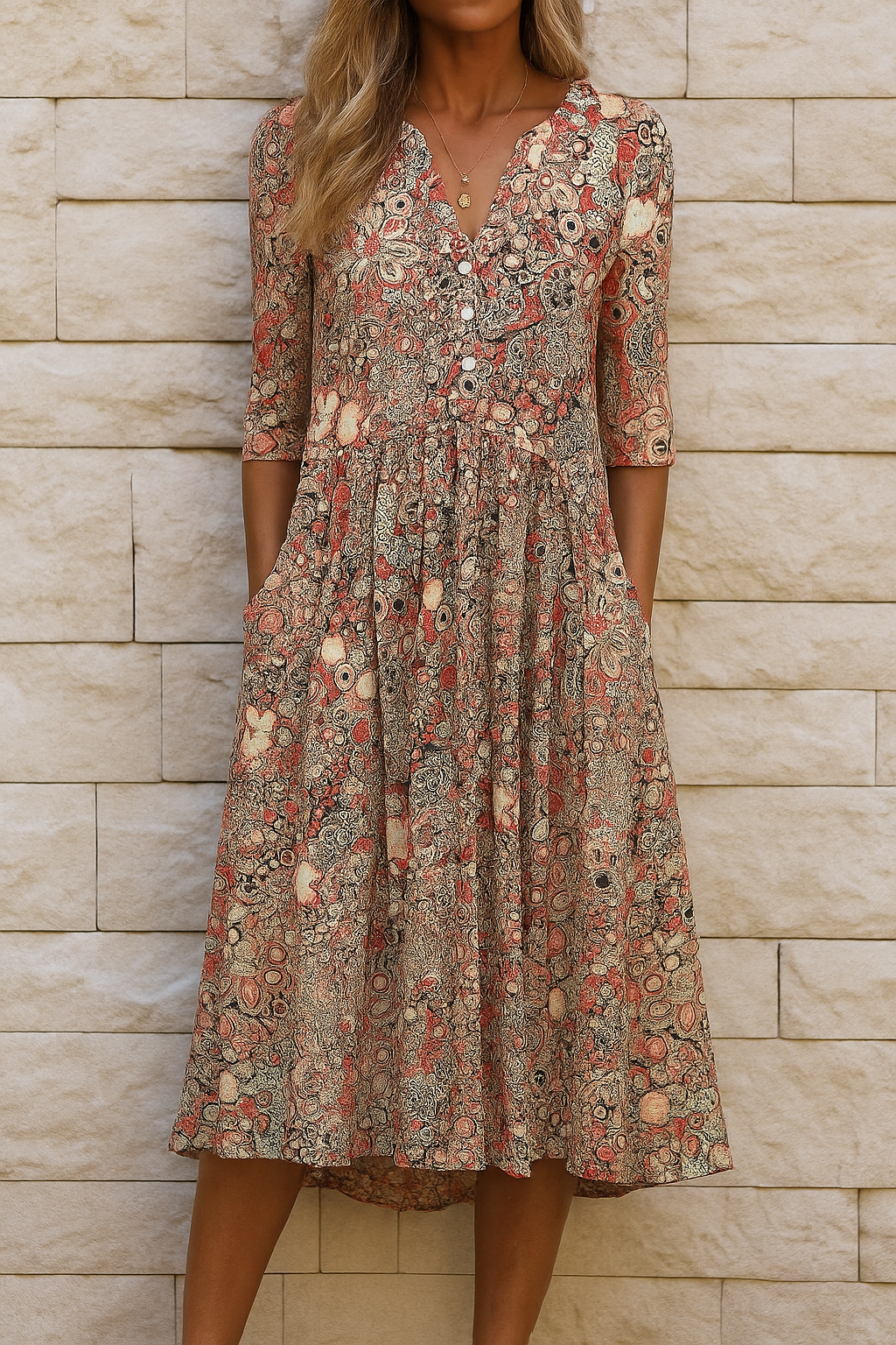 HARLOW | V-NECK FLOWING DRESS