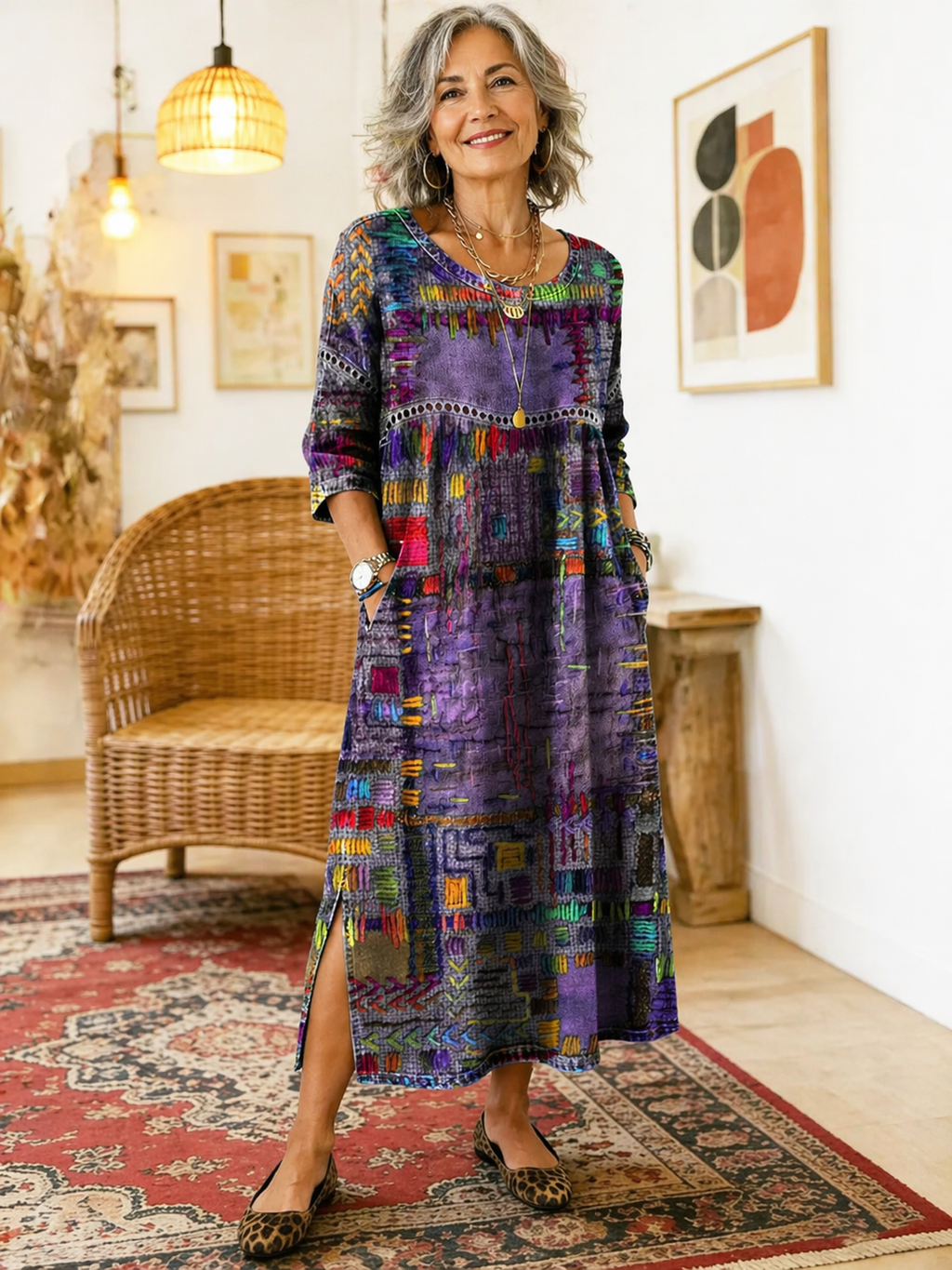 ELIANA | PRINTED RELAXED MIDI DRESS