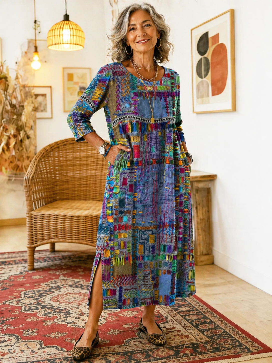Eliana | Midi Printed Dress