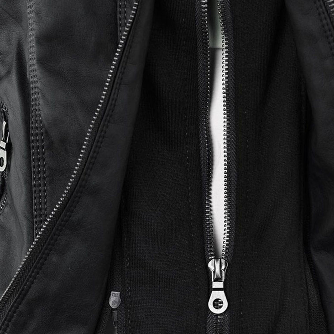 Melangell | Water-Repellent Hooded Zip Jacket in Black