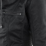 Melangell | Water-Repellent Hooded Zip Jacket in Black