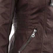 Melangell | Water-Repellent Hooded Zip Jacket in Brown