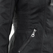 Melangell | Water-Repellent Hooded Zip Jacket in Black
