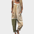 FLOWING PRINTED ADJUSTABLE-STRAP DUNGAREES