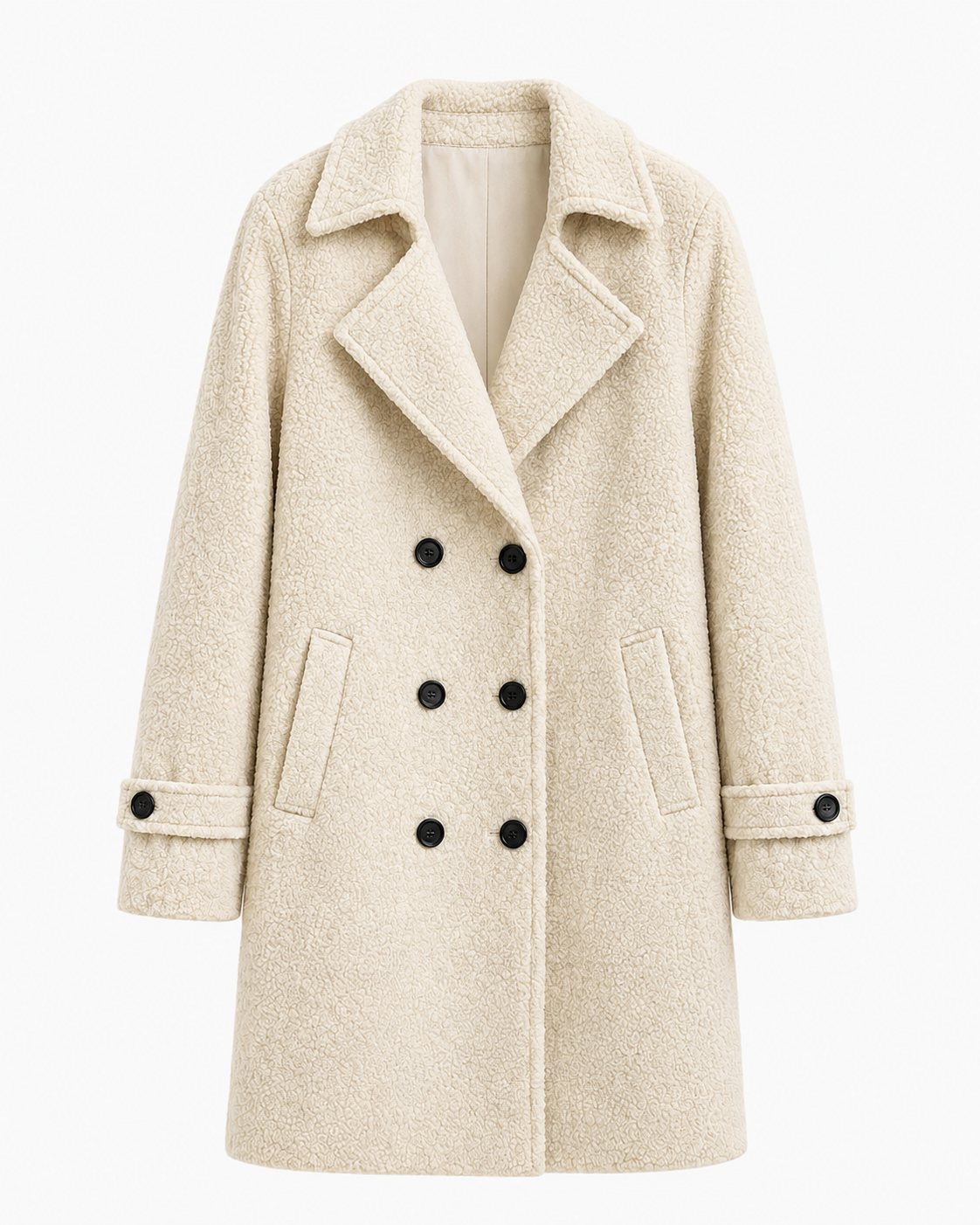 Fabienne double-breasted coat in beige